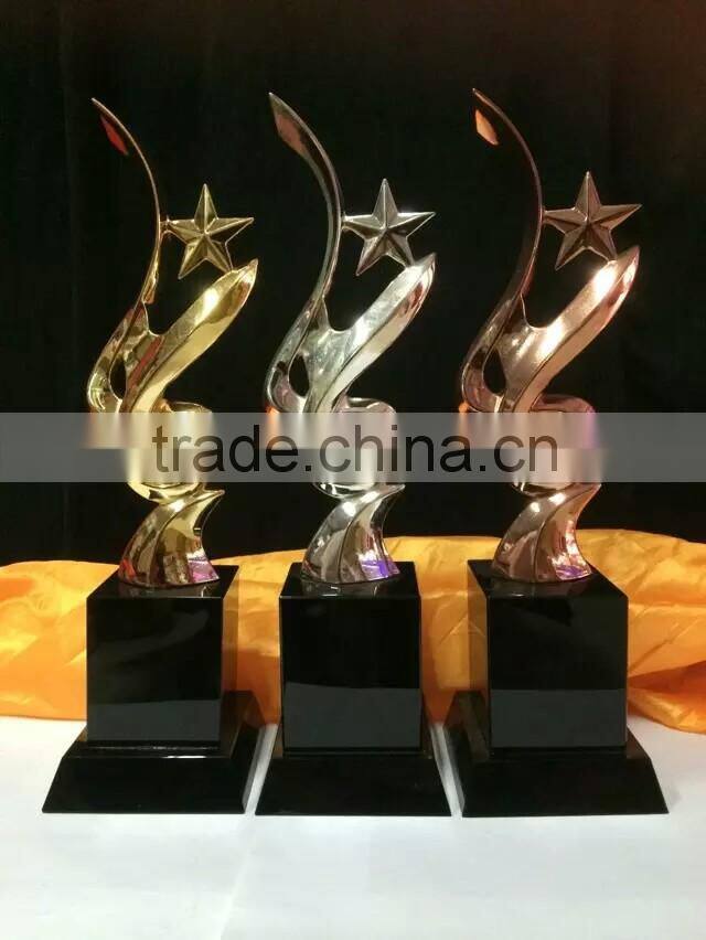 Grade metal-pointed star Crystal trophy custom Alice