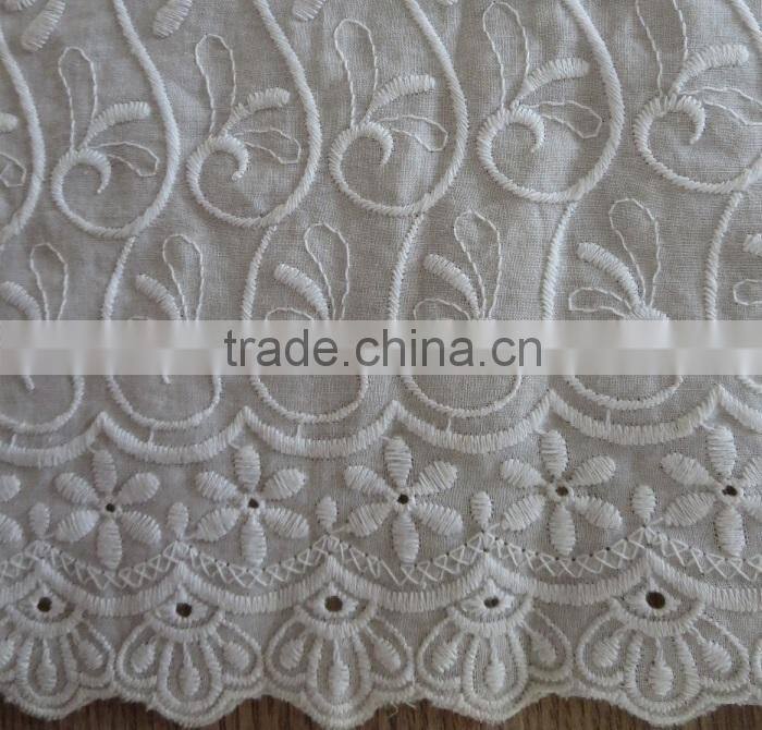 2015 china factory wholesale heavy embroidery cotton lace fabric