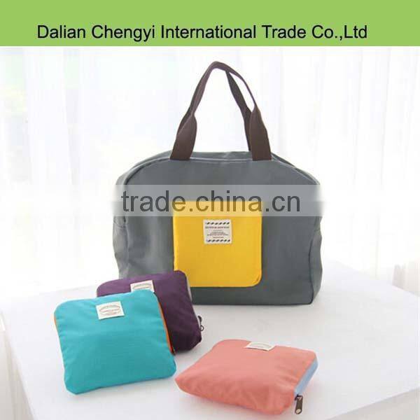 Factory price foldable unisex polyester travel luggage shoulder bag