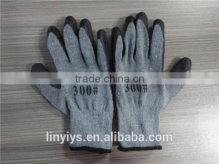 New premium black latex rubber coated palm coated work gloves