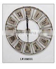 Brass Color Round Roman Numeral Antique Vintage Large Wall Clock Metal