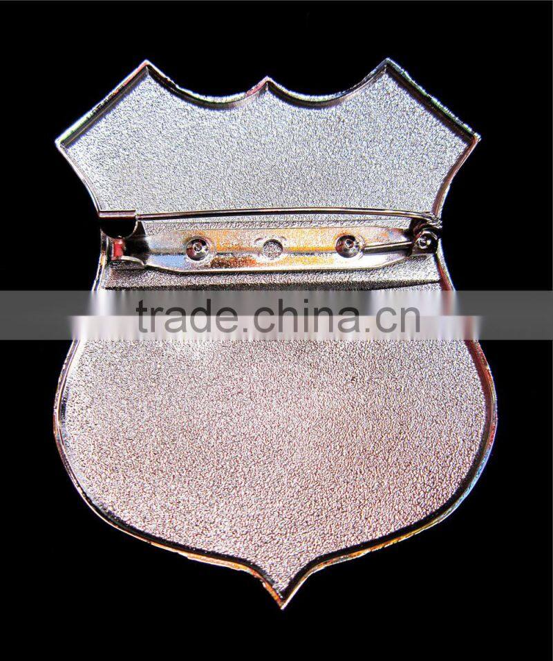 Metal party police badge pin costume accessory