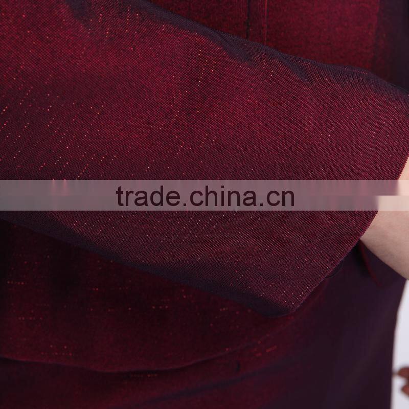 2015 latest wine red short skirt suits for women