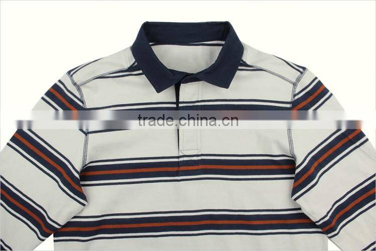 2016 OEM wholesale china men's fashion color stripe for softextile polo shirt