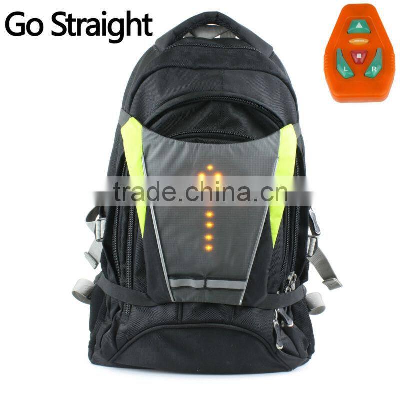 Waterproof wireless reflective led cycling turn signal backpack factory outdoor Sports led bike turn signle safety vest cycling