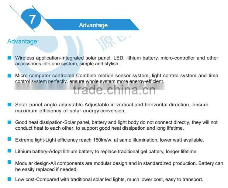 30W Light Time and Motion Sensor Controlled All in One Solar Street Light with 65W Solar Panel