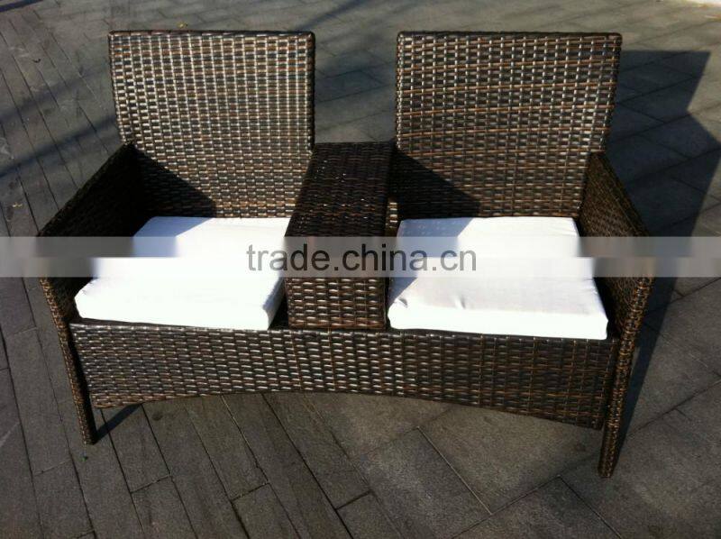 Hot selling Stackable Outdoor Garden Wicker Rattan Chair with foot rest KD