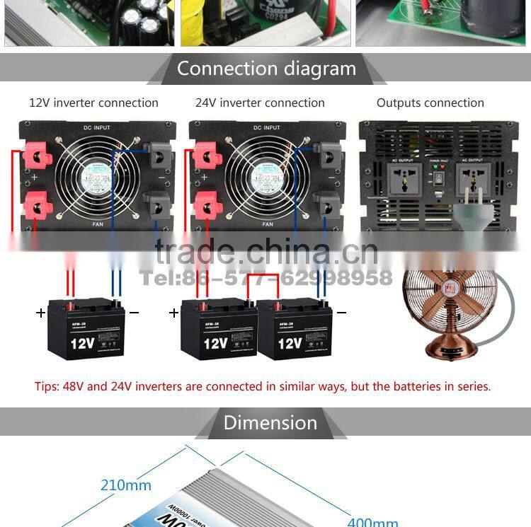 18 months warranty 5000w solar series 12v 24v 48v pure sine wave power inverter