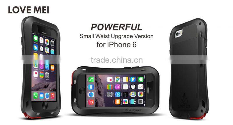 2016 Lovemei Shockproof Dropproof Glass Metal Case Cover For iPhone 6
