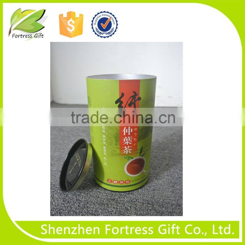 green cardboard food paper tube box cans for tea