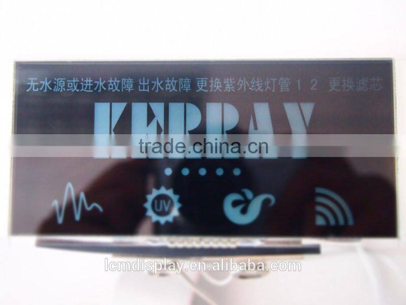 negative segment character solar water heater lcd display,practical TN,white backlight, transmissive