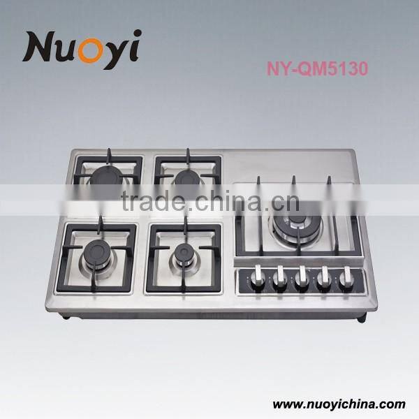 Kitchen cooking equipment 5 burner gas cooker with best price