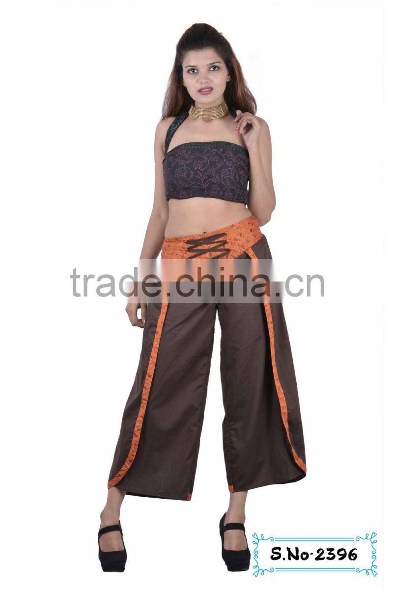 2396 Cotton Trouser women cotton trouser ladies' check cotton trousers
