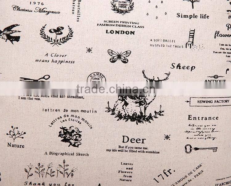 2015 creative cartoon deer pattern cotton and linen printed pillowcase household cloth art cushion cover