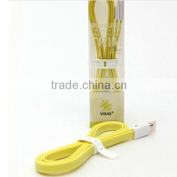 Colorful noodle flat usb data charger cable for nexus for all kinds of android smart phones