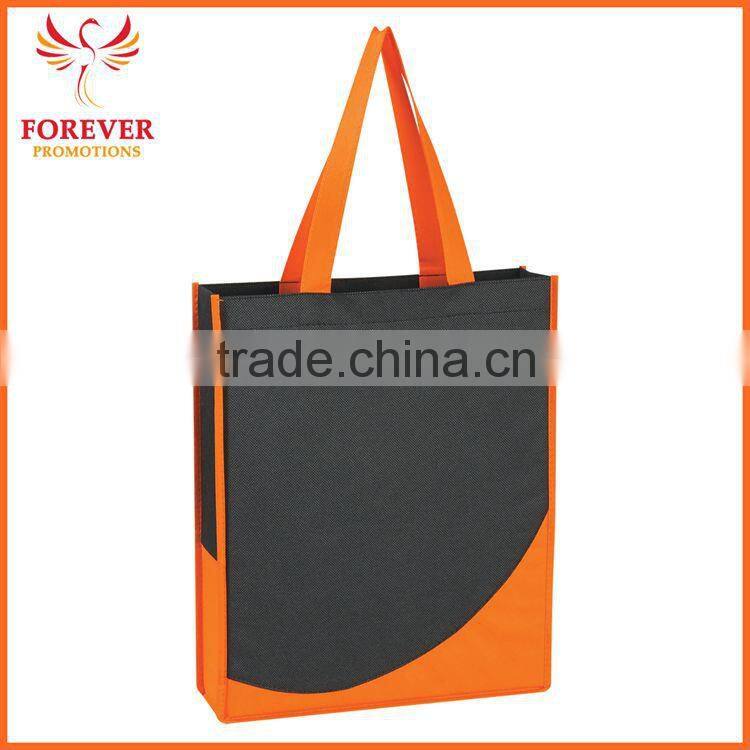 Promotional Non-woven Tote Shopper Bag With Accent Trim and Handles
