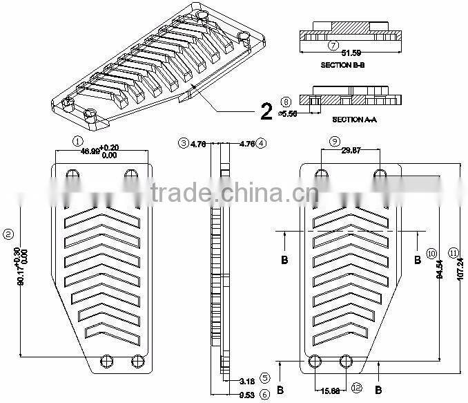 EPDM gas pedal bumper