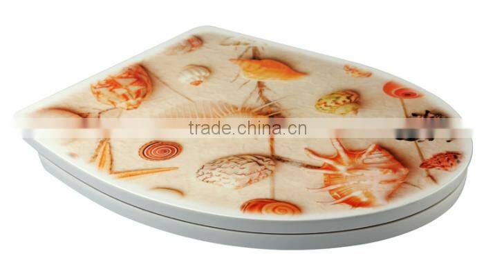 Urea formaldehyde toilet with beautiful applique cover