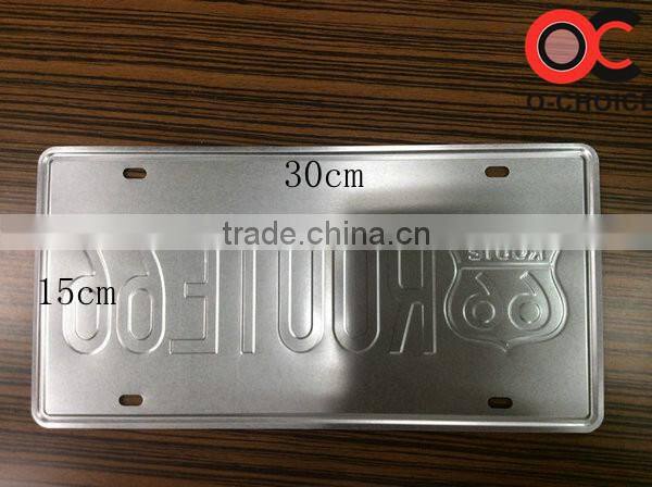 Metal wall art decoration embossed license plate