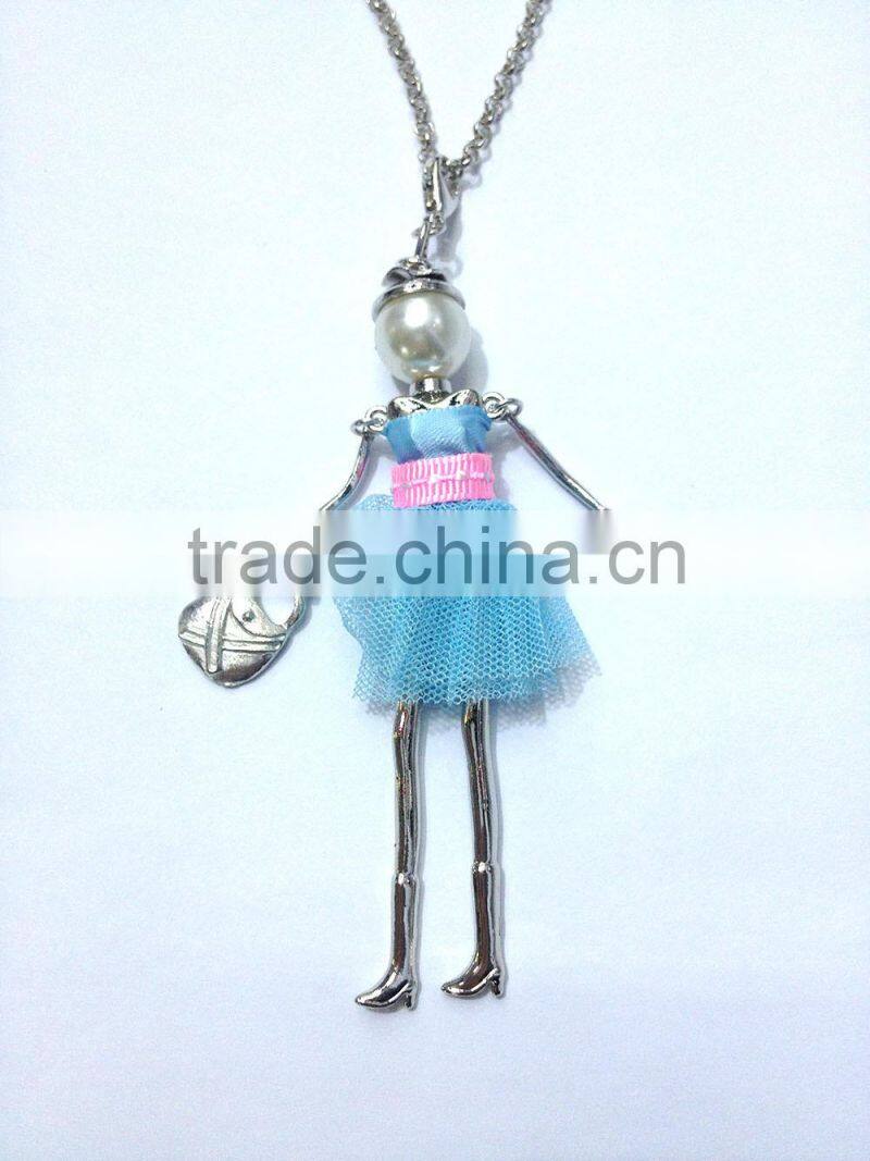 2015 France wedding dolls for ladies fashion crystal necklace pendant necklace chain necklace