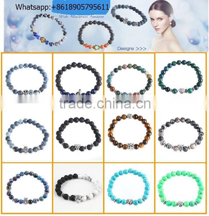 2016 New Lava Stone beads Buddha Men Bracelets, Gold Buddha, Black Yoga bracelet,Unisex