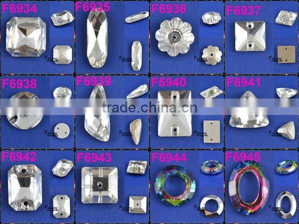 Feilang brand horse eyes flat back glass crystal beads use for garment