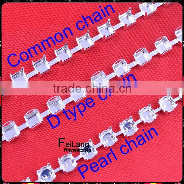 Lt col topaz rhinestone cup chain silver claw,MOQ 50m paypal accepted,sparse chain,rhinestone chain for crown