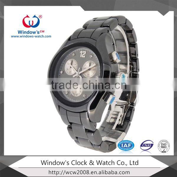 high quality 3 atm water resistant ceramic couple watch