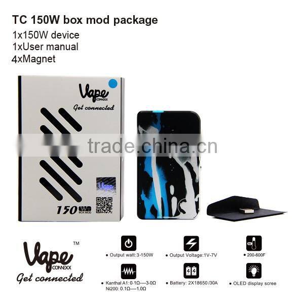 New design VTM 150W Vape Connexx temperature control vaporizers 150 watt box mod in stock