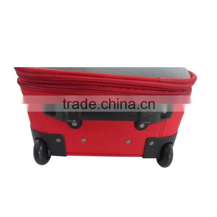 2015 Red Popular 5pcs Set fabric trolley suitcase EVA Luggage Bag /High Quality China supply luggage