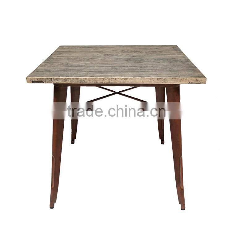 Outdoor metal with marble-imitated dining restaurant table