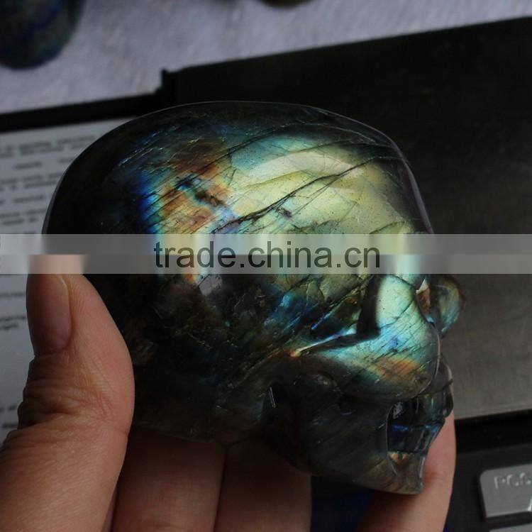 natural rock labradorite gemstone skull