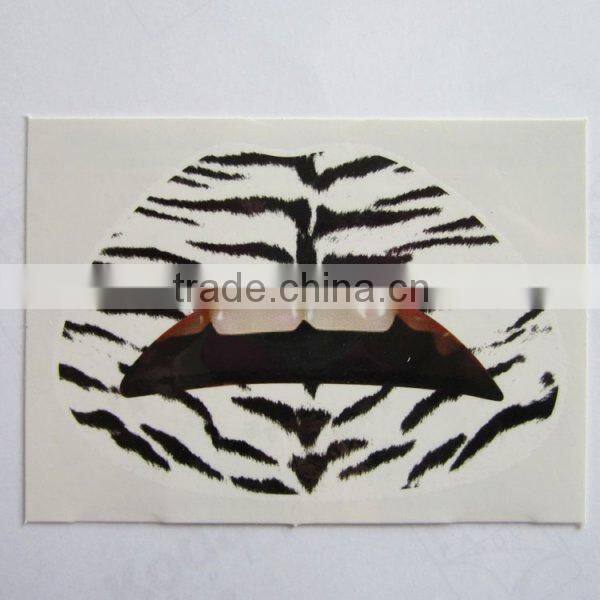 Custom silver bling glitter lip temporary tattoo sticker art tattoo sticker factory