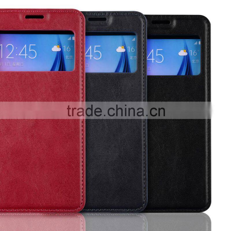 C&T Pure Window Wallet Leather Flip Folio Magnetic Skin Tpu Case Cover Card Slots for Samsung Galaxy S7