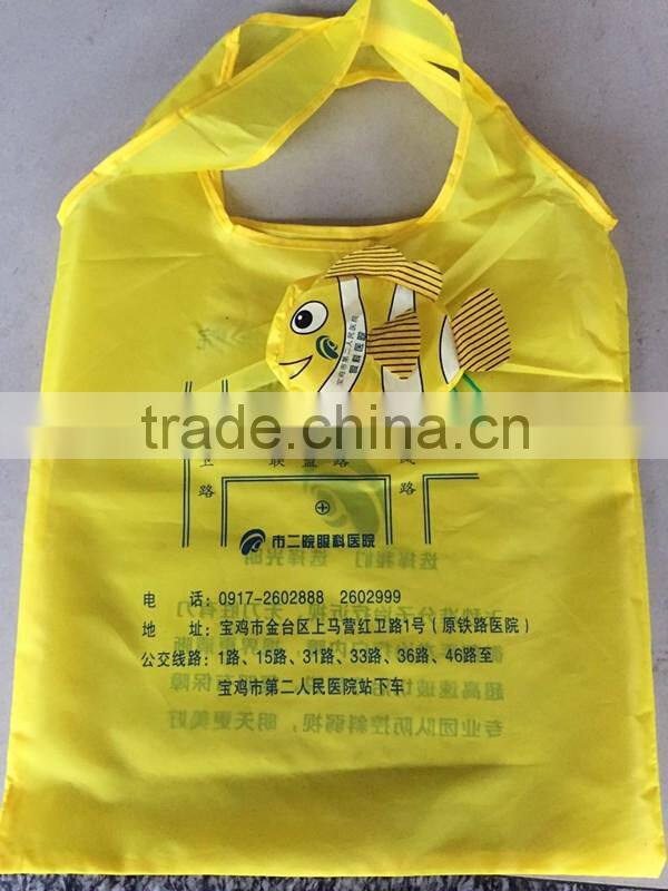 Novelty shopping bag Cute animals folded ripstop tote bag, foldable nylon eco bag