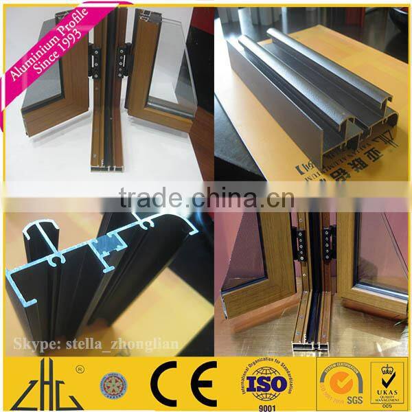 Top ten factory Zhonglian name aluminium profile prices aluminum railings for balconies/wood color aluminum gates fence rails