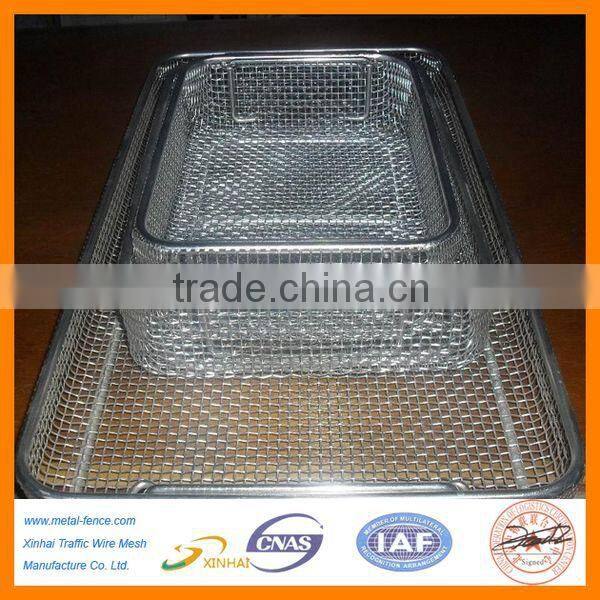 Rectangle stainless steel wire mesh basket/storage metal welded wire mesh basket