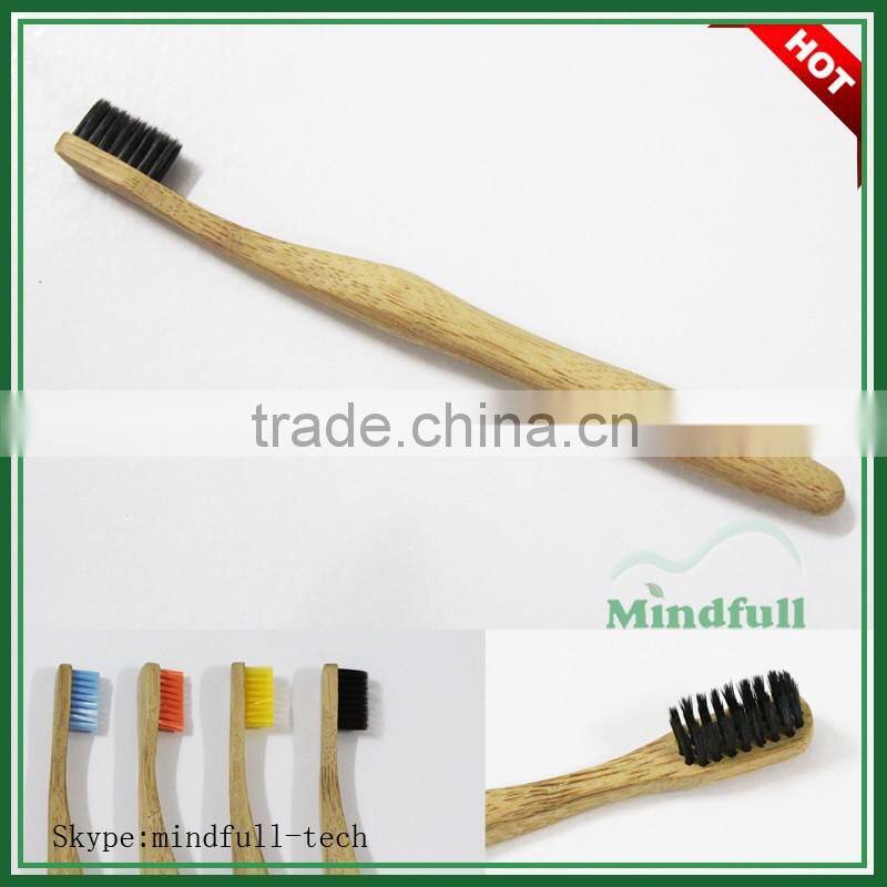 Wholesale Long Wooden Handle Ecological Bamboo Toothbrush