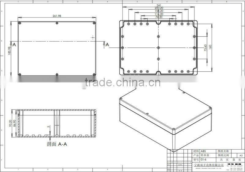 Hard waterproof plastic box ip65