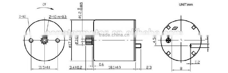 17mm No-load speed 25500rpm micro dc coreless motor,toy airplane motor