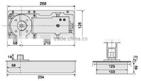 SS-1.8 Double swing door Floor Spring door hardware, stainless steel Floor Spring Glass door floor hinges