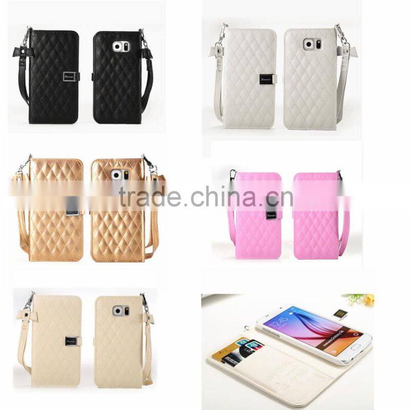 China manufacture smart cover wallet purse case for samsung galaxy s6/s6 edge