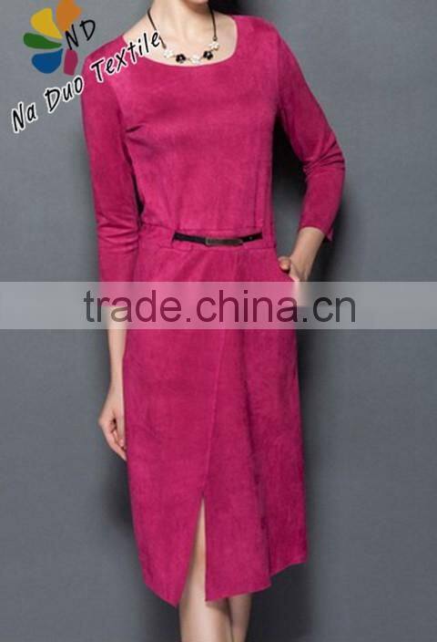 2016 Fashion Knitting Suede for garment/two or four way stretch knitting suede garment fabric