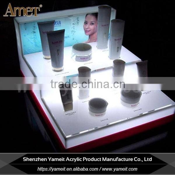 Cheap customized acrylic cosmetic display cabinet and showcase