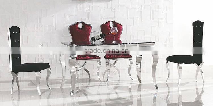Luxury oval back banquet chair modern metal dining chair