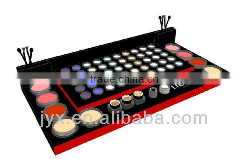 Two Tiers Cosmetic display Round Shape plexiglass acrylic makeup cosmetic display stand