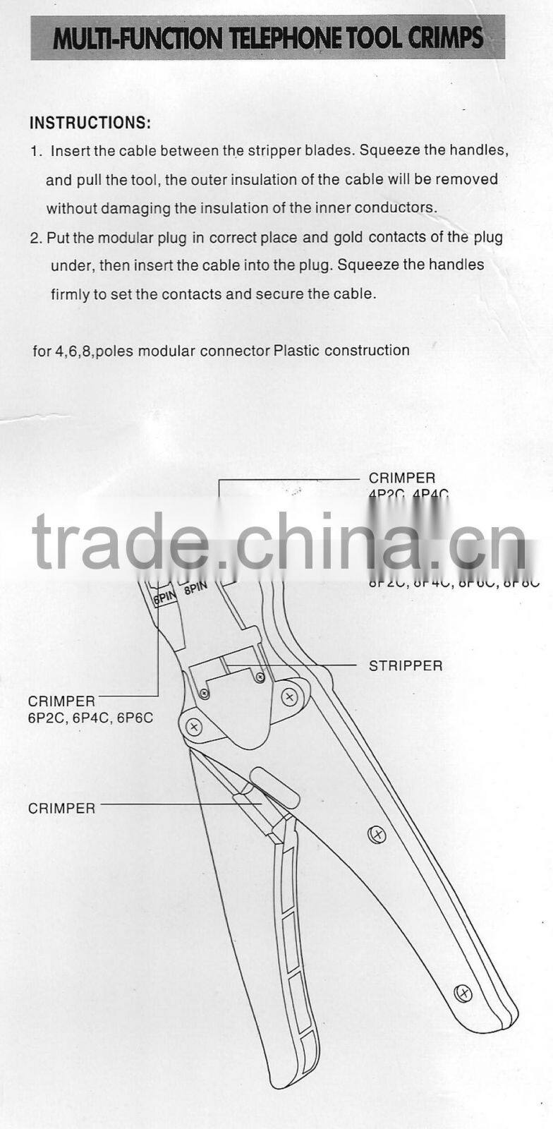 2016 new arrival Network Stripper Wire Cutter Crimping Stripping Tools Cable Crimper