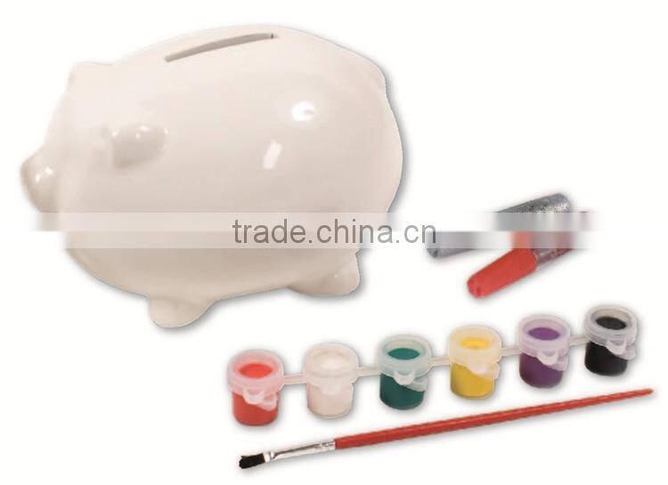 Kids DIY toy Painting and Decorating Your Own Piggy Bank