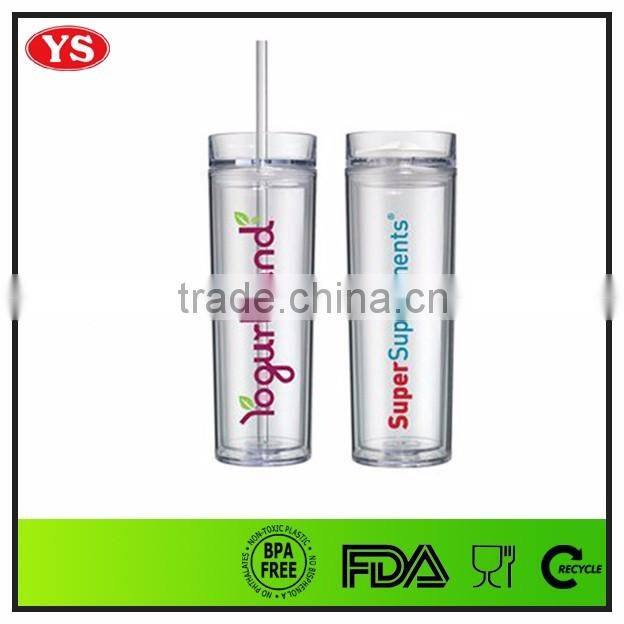 16 ounce clear double wall skinny acrylic tumbler wholesale