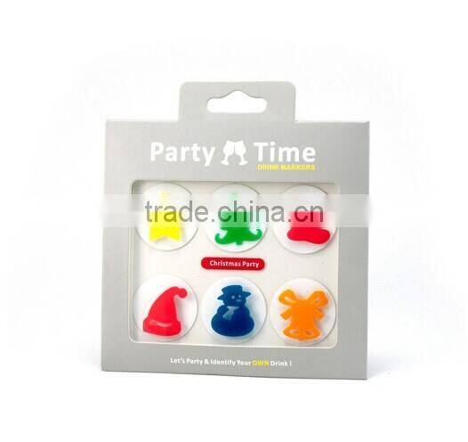 2014 hot sell Silicone stick wine glass markers